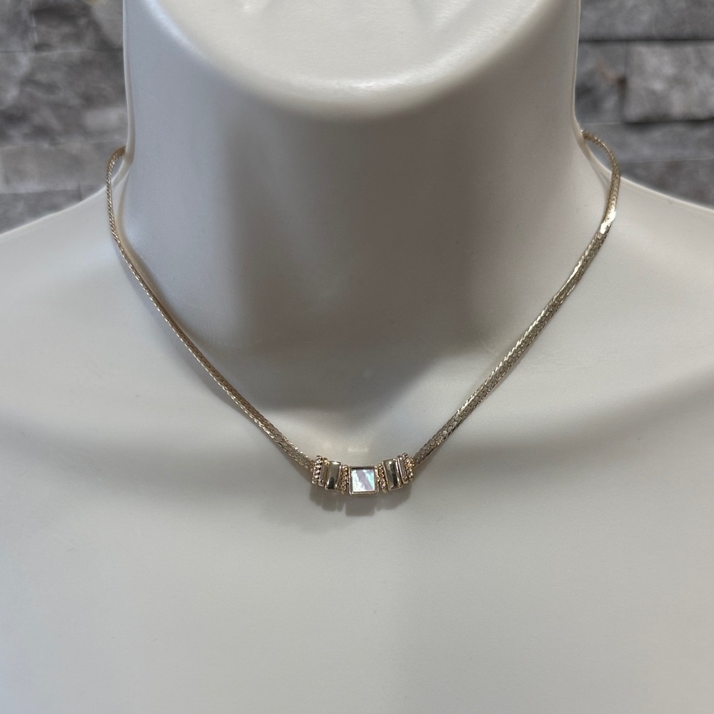 LC Lauren Conrad Gold Necklace with Square Pendant